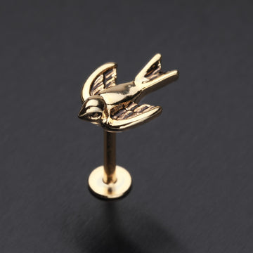 Detail View 1 of Golden Sparrow Top Steel Labret-Gold